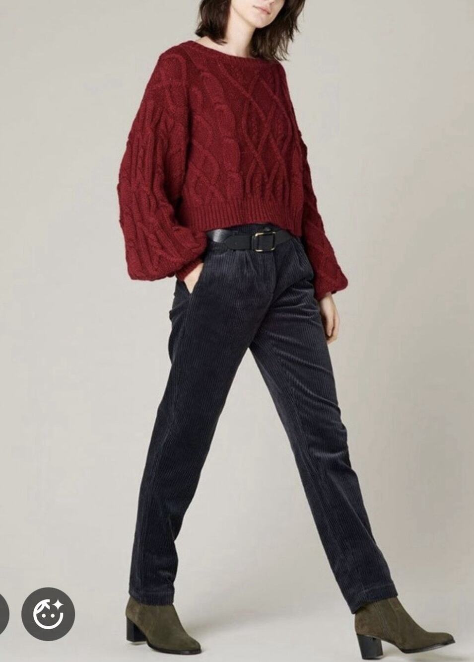 Sessun Pants Corduroy Rocco High Waisted Straight Leg Women Sz 42 US 10 Gray - Picture 1 of 8